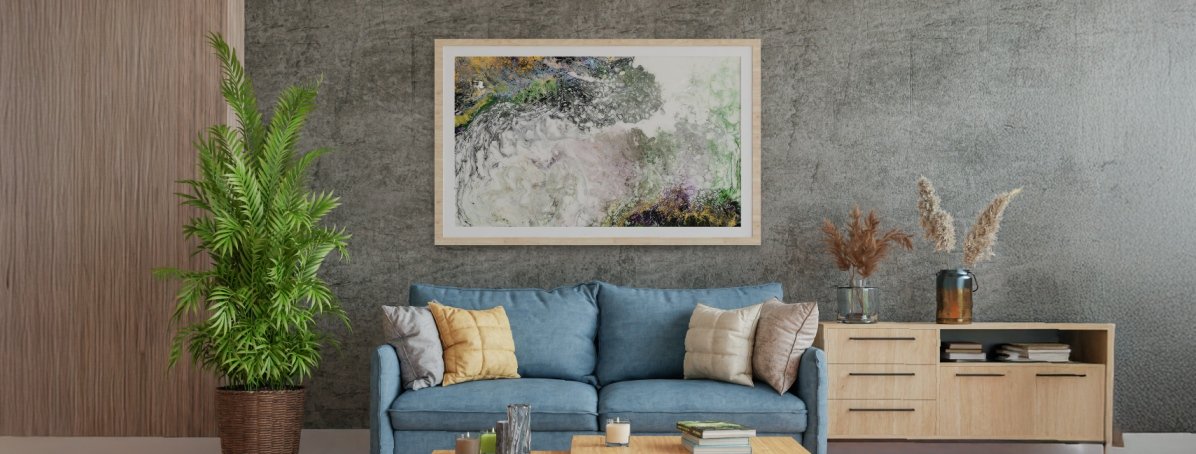 Abstract Art as a Focal Point: 5 Rules for Hanging a Statement Piece Over a Sofa